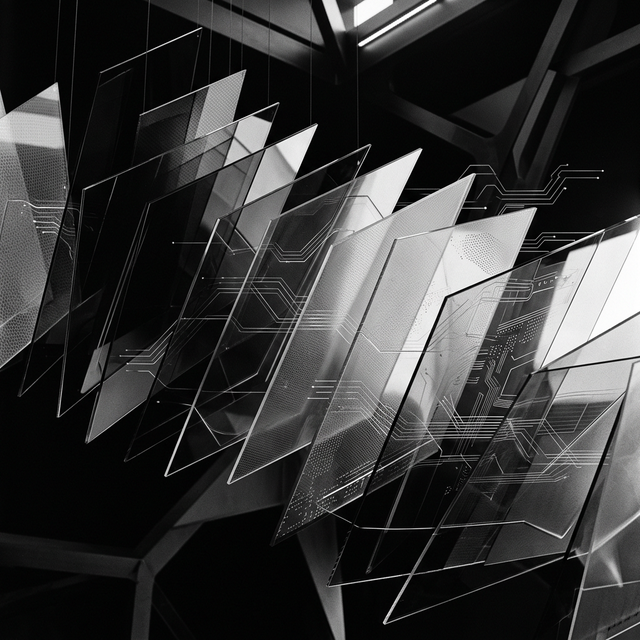 Abstract visualization of multiple color themes applied to a Vue.js application